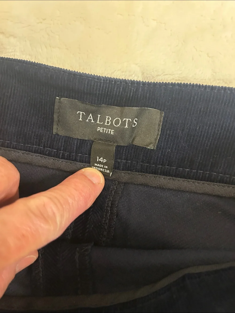 Talbots Navy brushes corduroy Pencil Skirt